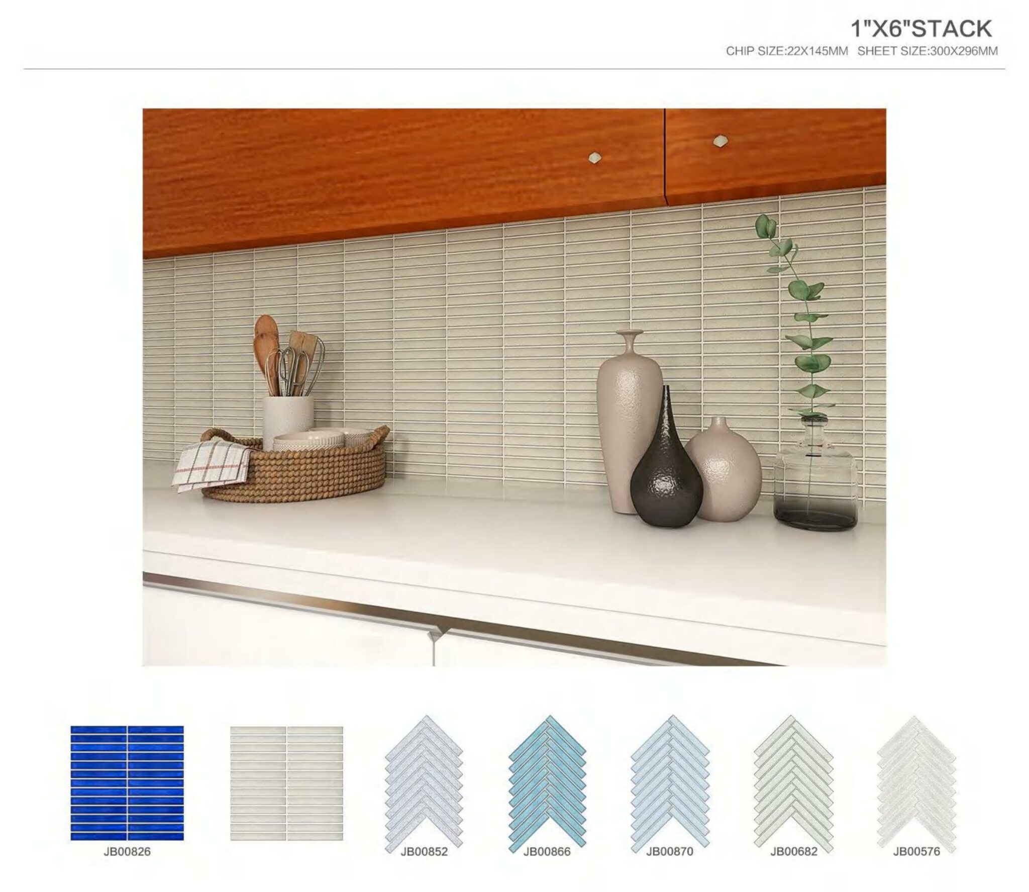 Stack Porcelain Mosaic - Pool Tile, Porcelain Tile & Mosaic Tile